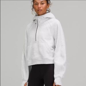 Lululemon light grey scuba hoodie (cropped)